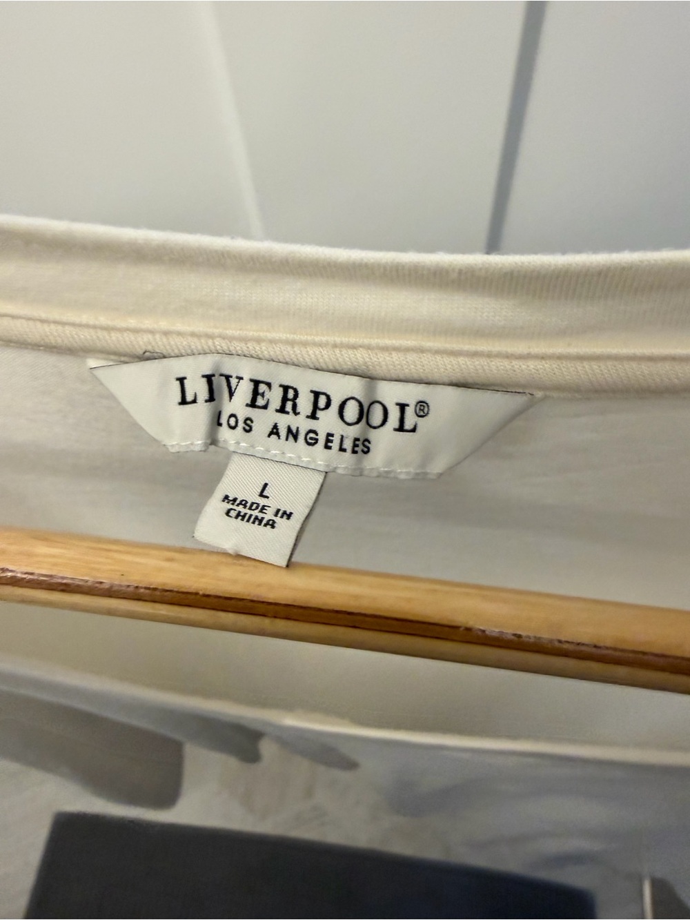 Liverpool Jeans Company Cream Knit Top with Logo Tag